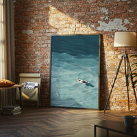 Non-Figurative Ocean Boat Wall Print – Aesthetic Nautical Poster for Minimal Home Decor