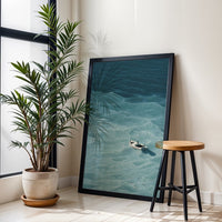 Non-Figurative Ocean Boat Wall Print – Aesthetic Nautical Poster for Minimal Home Decor