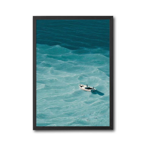 Non-Figurative Ocean Boat Wall Print – Aesthetic Nautical Poster for Minimal Home Decor