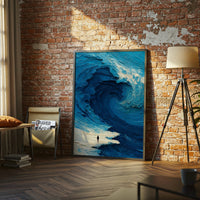 Non-Figurative Ocean Wave Home Wall Print – Minimal Coastal Ocean Wave Poster
