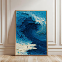 Non-Figurative Ocean Wave Home Wall Print – Minimal Coastal Ocean Wave Poster
