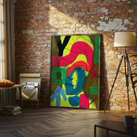 Expressive Pop Art Portrait Wall Print Wall Poster – Sleek Colorful Face Print