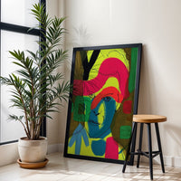 Expressive Pop Art Portrait Wall Print Wall Poster – Sleek Colorful Face Print