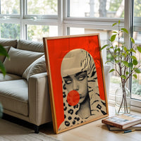 Non-Figurative Pop Art Portrait with Animal Print Canvas Wall Print Poster