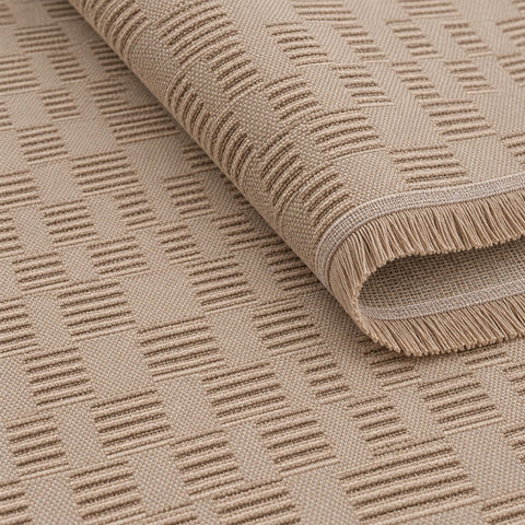 Abstract Scandinavian Jute Rug – texture close-up