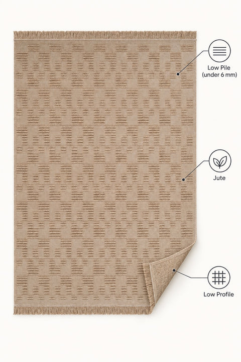 Abstract Scandinavian Jute Rug – features