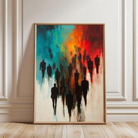 Non-Figurative Silhouette Figures Décor Poster | Contemporary Simple Wall Poster