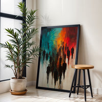 Non-Figurative Silhouette Figures Décor Poster | Contemporary Simple Wall Poster