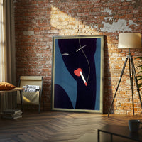 Non-Figurative Smoking Figure Simple Wall Poster | Contemporary Line Art Wall Print