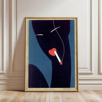 Non-Figurative Smoking Figure Simple Wall Poster | Contemporary Line Art Wall Print