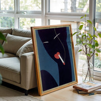 Non-Figurative Smoking Figure Simple Wall Poster | Contemporary Line Art Wall Print