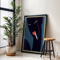 Non-Figurative Smoking Figure Simple Wall Poster | Contemporary Line Art Wall Print