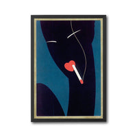 Non-Figurative Smoking Figure Simple Wall Poster | Contemporary Line Art Wall Print