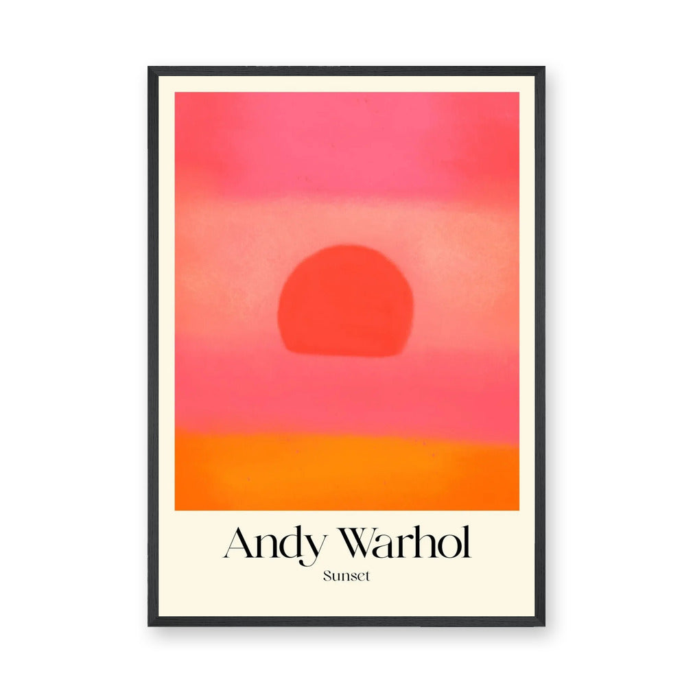 Abstract Sunset Pop Art Wall Art – Pink and Orange Typography Print