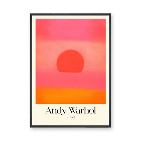 Abstract Sunset Pop Art Wall Art – Pink and Orange Typography Print