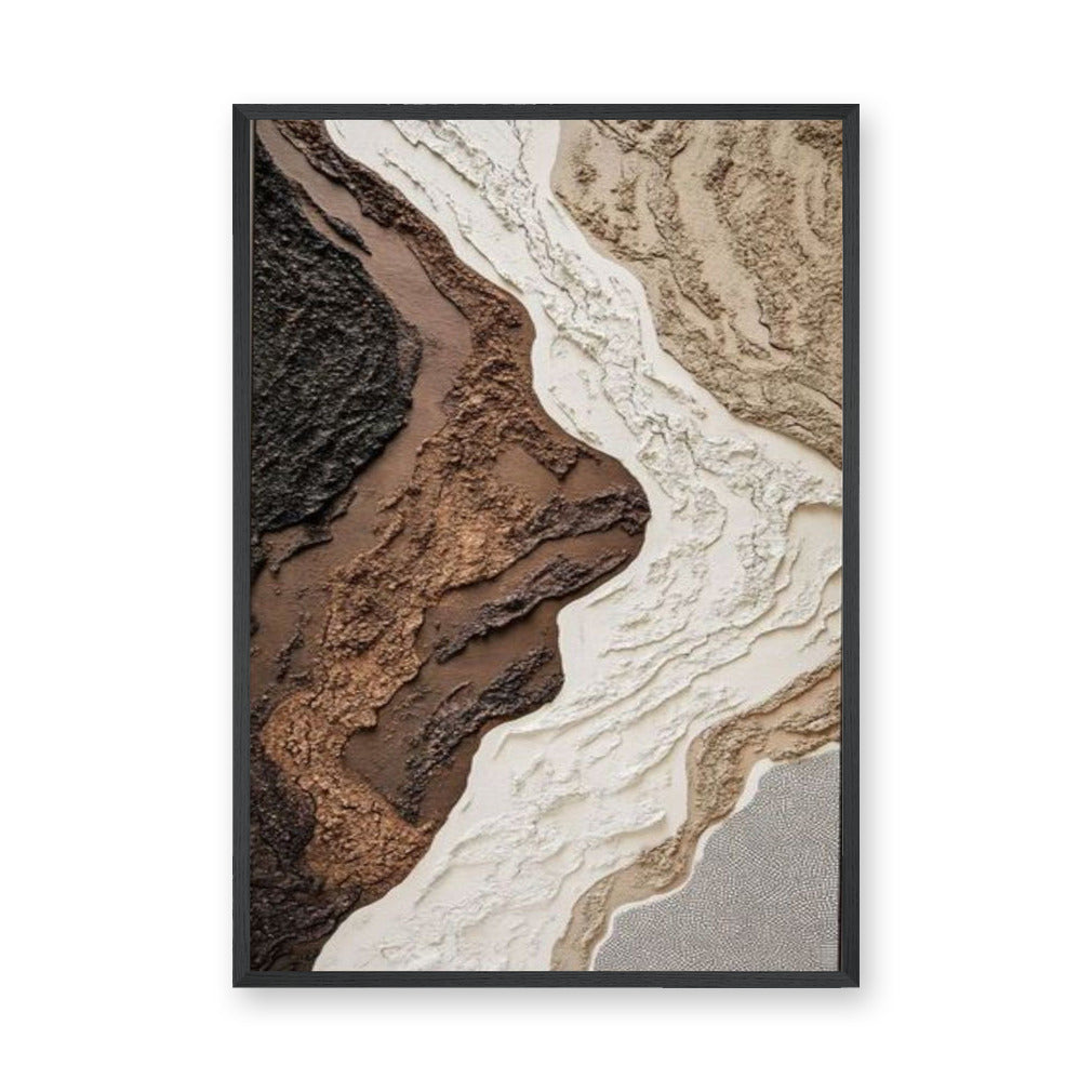 Abstract Wabi-Sabi Modern Wall Art – Textured Earth Tone Relief