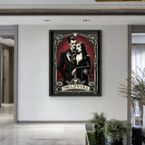Addams Lovers Tarot Vintage Wall Art – Gothic Couple Card Print