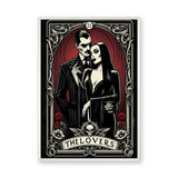 Addams Lovers Tarot Vintage Wall Art – Gothic Couple Card Print