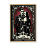 Addams Lovers Tarot Vintage Wall Art – Gothic Couple Card Print