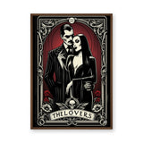 Addams Lovers Tarot Vintage Wall Art – Gothic Couple Card Print