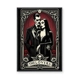 Addams Lovers Tarot Vintage Wall Art – Gothic Couple Card Print