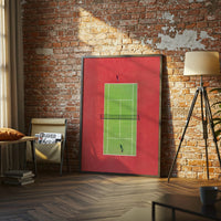 Aerial Tennis Court Wall Print – Understated Aesthetic Sports Print