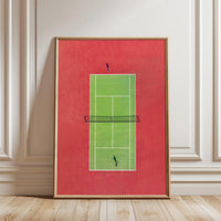 Aerial Tennis Court Wall Print – Understated Aesthetic Sports Print