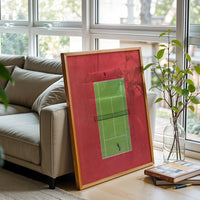 Aerial Tennis Court Wall Print – Understated Aesthetic Sports Print