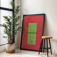Aerial Tennis Court Wall Print – Understated Aesthetic Sports Print