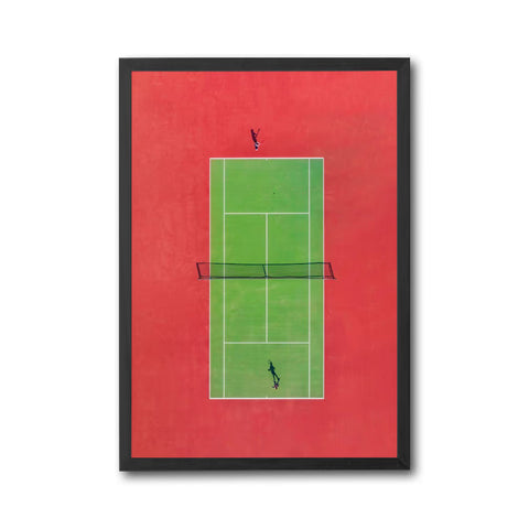 Aerial Tennis Court Wall Print – Understated Aesthetic Sports Print