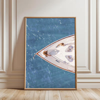 Aerial Yacht Ocean Wall Print – Luxury Coastal Aesthetic Décor Poster