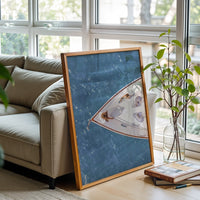 Aerial Yacht Ocean Wall Print – Luxury Coastal Aesthetic Décor Poster