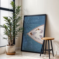 Aerial Yacht Ocean Wall Print – Luxury Coastal Aesthetic Décor Poster