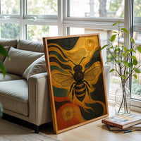 Aesthetic Bee Illustration Wall Décor Print