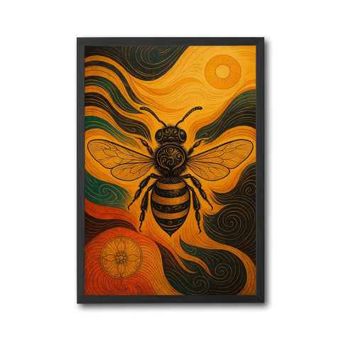 Aesthetic Bee Illustration Wall Décor Print