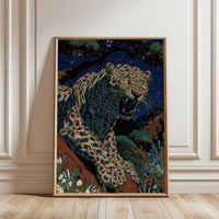 Aesthetic Leopard Illustration Wall Décor Poster, Sleek Animal Print