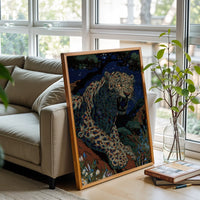 Aesthetic Leopard Illustration Wall Décor Poster, Sleek Animal Print