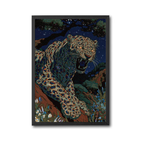 Aesthetic Leopard Illustration Wall Décor Poster, Sleek Animal Print