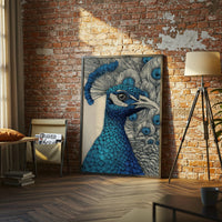 Aesthetic Peacock Illustration Wall Poster, Elegant Bird Wall Décor