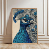 Aesthetic Peacock Illustration Wall Poster, Elegant Bird Wall Décor