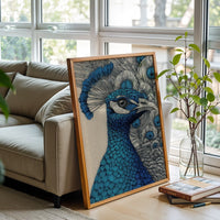 Aesthetic Peacock Illustration Wall Poster, Elegant Bird Wall Décor