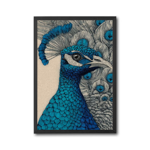 Aesthetic Peacock Illustration Wall Poster, Elegant Bird Wall Décor