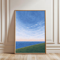 Aesthetic Seascape with Birds Wall Décor Poster Print