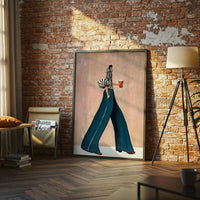 Aesthetic Stylized Woman with Coffee Home Art Wall Poster Print