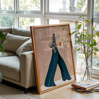 Aesthetic Stylized Woman with Coffee Home Art Wall Poster Print