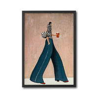 Aesthetic Stylized Woman with Coffee Home Art Wall Poster Print