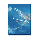 Airplane Cloud Modern Wall Art – Painterly Blue Sky NAYDA Print