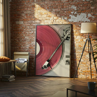 All Of A Sudden Pink Vinyl Record Player Aesthetic Wall Poster, Retro Music Wall Poster