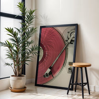 All Of A Sudden Pink Vinyl Record Player Aesthetic Wall Poster, Retro Music Wall Poster