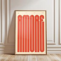 AMORE Simple Quote Wall Print – Contemporary Love Typography Print